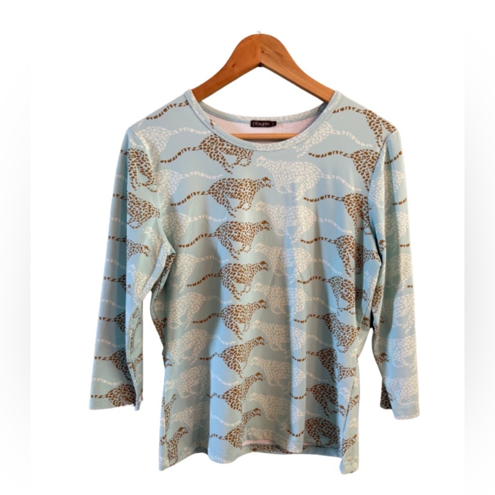 J. McLaughlin Signature Top Large Cheetah Pattern